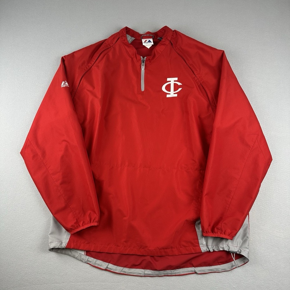 Majestic Cool Base Men's 1/4 Zip Removable Sleeves Windbreaker Jacket Size XXL
